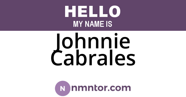 Johnnie Cabrales