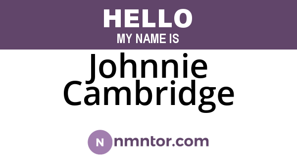 Johnnie Cambridge