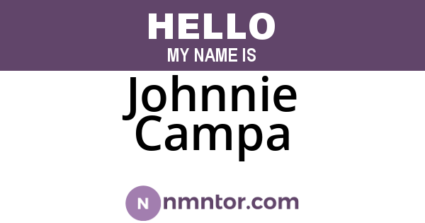Johnnie Campa