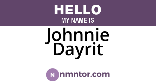 Johnnie Dayrit