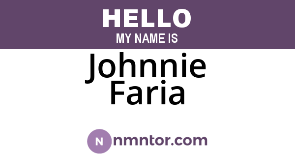 Johnnie Faria