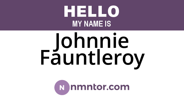 Johnnie Fauntleroy