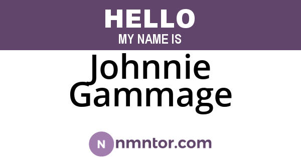 Johnnie Gammage