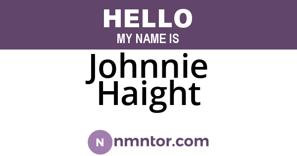 Johnnie Haight