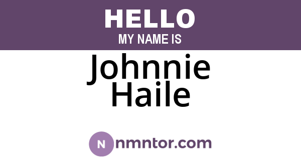 Johnnie Haile