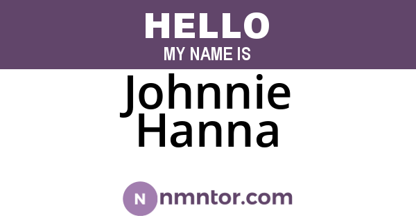 Johnnie Hanna