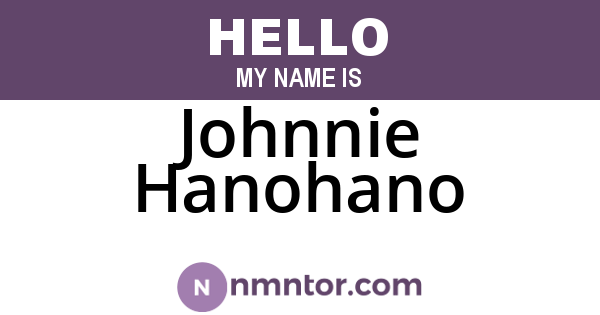 Johnnie Hanohano