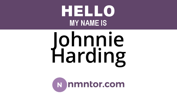Johnnie Harding
