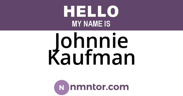 Johnnie Kaufman
