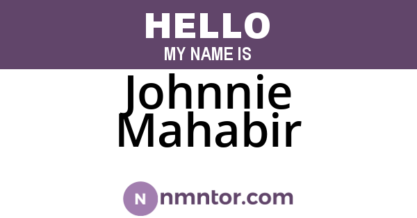 Johnnie Mahabir
