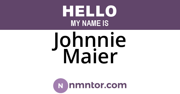 Johnnie Maier
