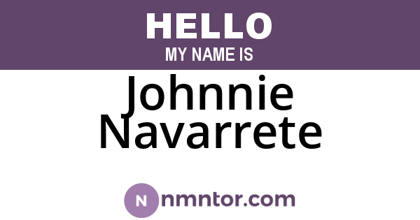 Johnnie Navarrete