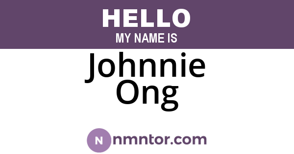 Johnnie Ong