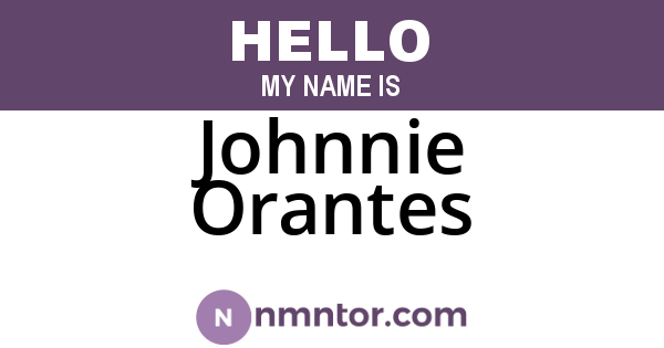 Johnnie Orantes