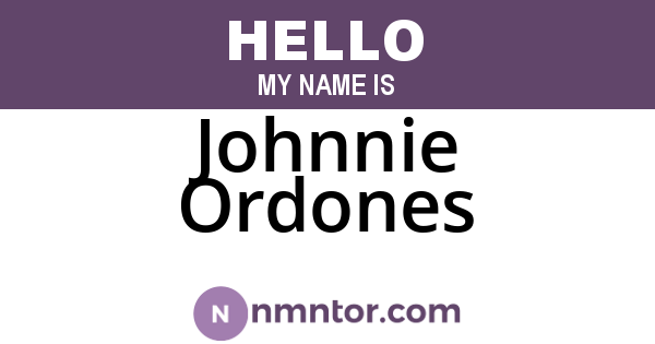 Johnnie Ordones