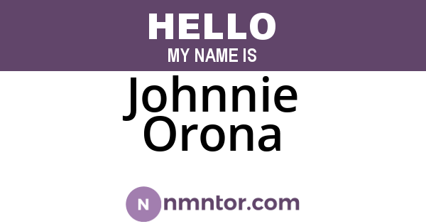 Johnnie Orona