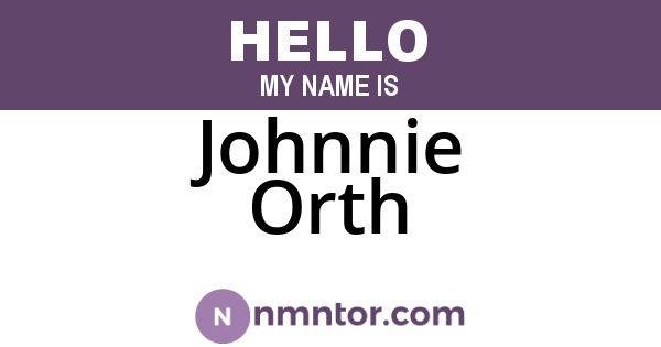 Johnnie Orth