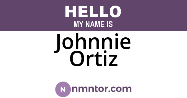 Johnnie Ortiz