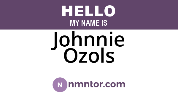 Johnnie Ozols