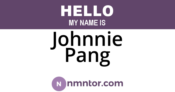 Johnnie Pang