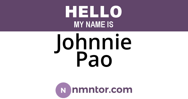 Johnnie Pao