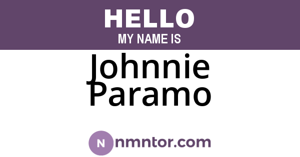 Johnnie Paramo
