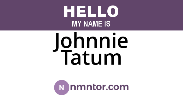 Johnnie Tatum