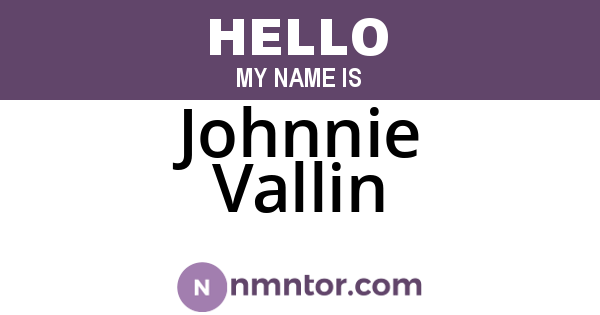 Johnnie Vallin