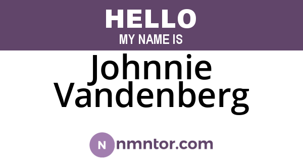 Johnnie Vandenberg