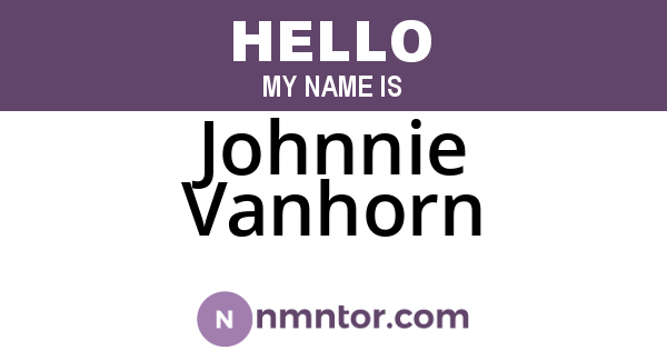 Johnnie Vanhorn