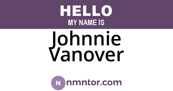 Johnnie Vanover