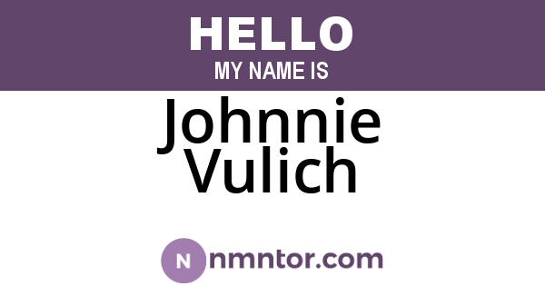 Johnnie Vulich