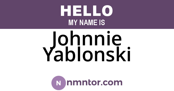 Johnnie Yablonski