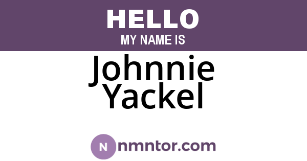 Johnnie Yackel