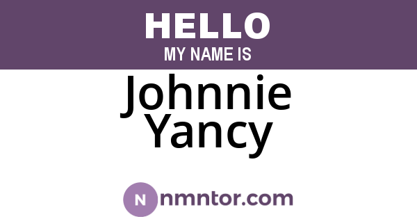 Johnnie Yancy