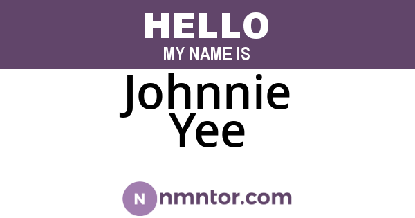 Johnnie Yee