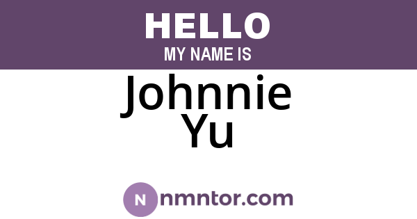 Johnnie Yu