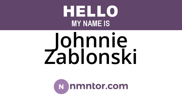 Johnnie Zablonski