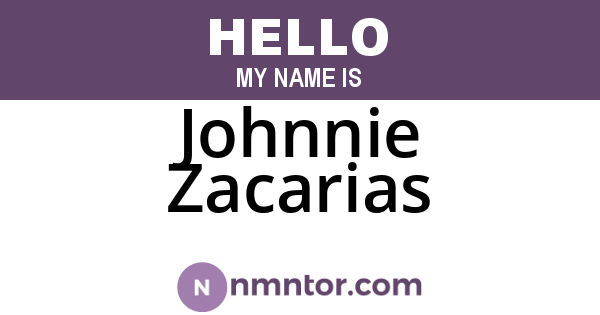 Johnnie Zacarias