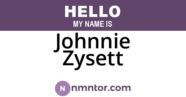 Johnnie Zysett