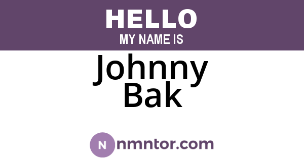 Johnny Bak