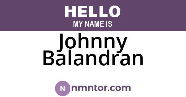 Johnny Balandran
