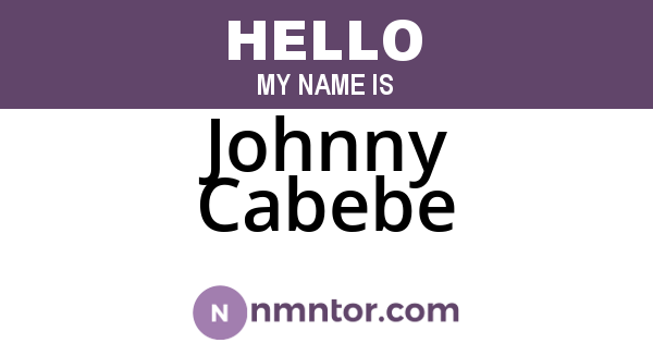 Johnny Cabebe