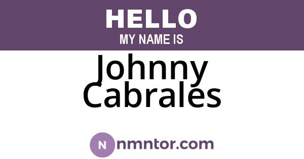 Johnny Cabrales