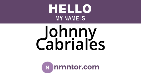 Johnny Cabriales