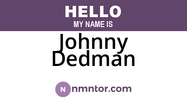 Johnny Dedman