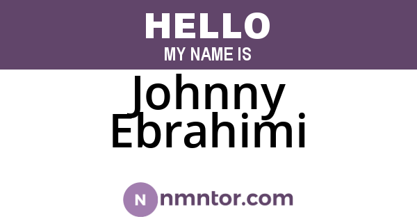 Johnny Ebrahimi