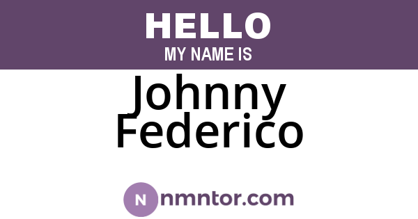 Johnny Federico