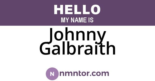 Johnny Galbraith