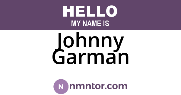 Johnny Garman